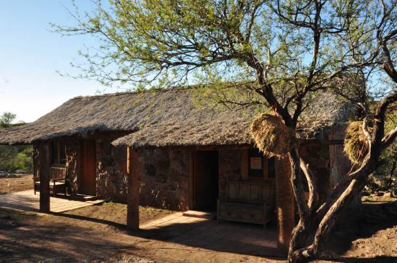 Nosso rústico hotel na Sierra de San Francisco, no deserto Vizcaino, na Baja California - México